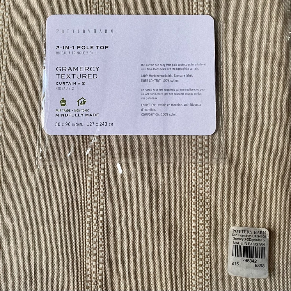 Pottery Barn Gramercy Textured Curtains in Flax